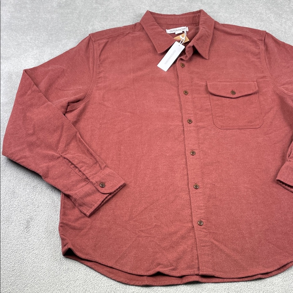 NEW‎ Outerknown XL 100% Organic Cotton Men’s Rust Red Blanket Shirt Shacket
